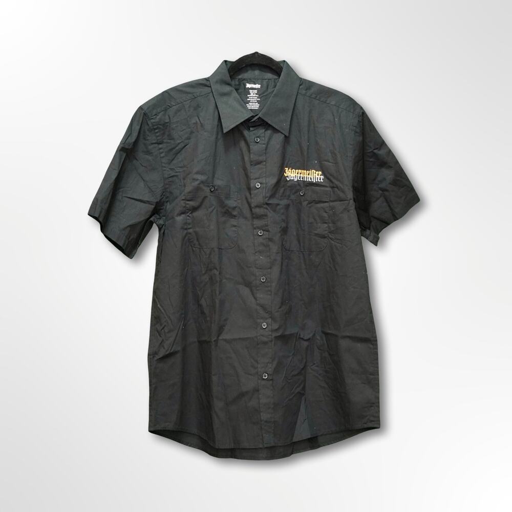 Jagermeister Black Orange Button Down Shirt Men's XL Long Sleeve Logo NWOT